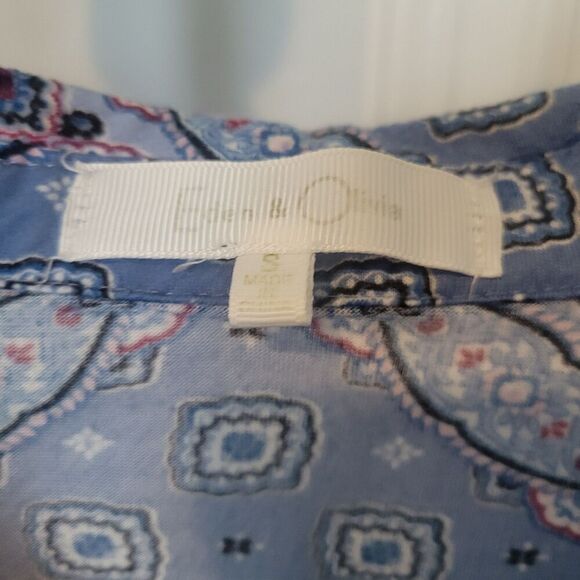 Womens tops set of 2 soft roll tab sleeves with collar v-neck cotton poly size s - Picture 3 of 16